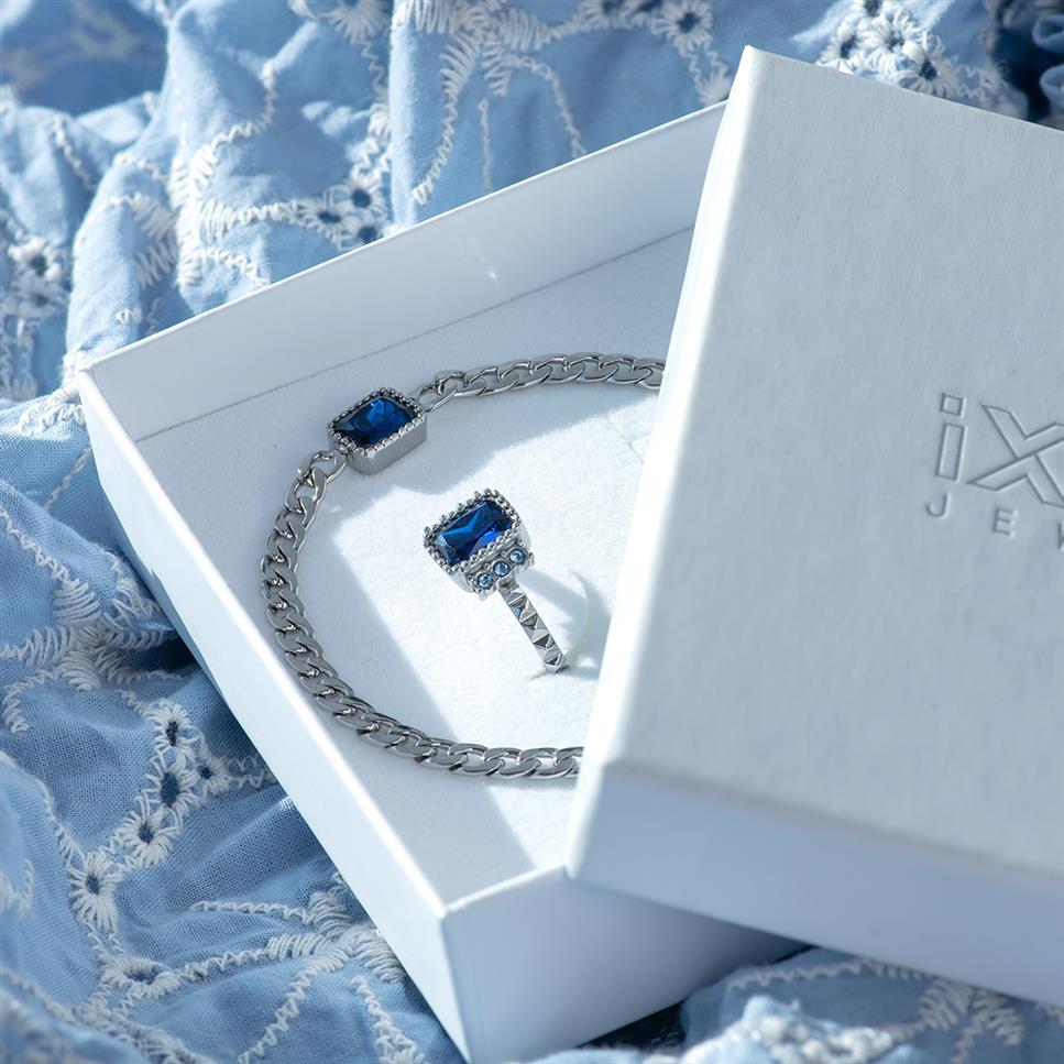 iXXXi Jewelry Fame Classic Miracle ring set Silver/Blue