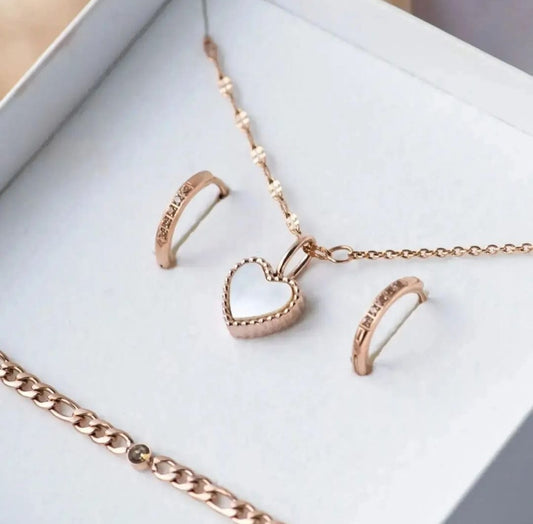 Gift set iXXXi Jewelry Peach Love Rose Gold