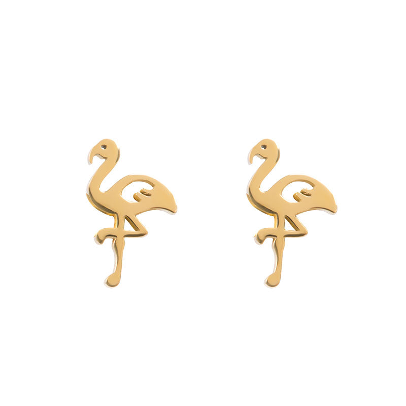 Ear studs Flamingo