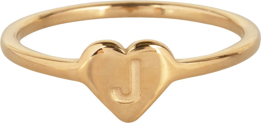 Gouden heart Letter J