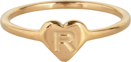 Gouden heart Letter R