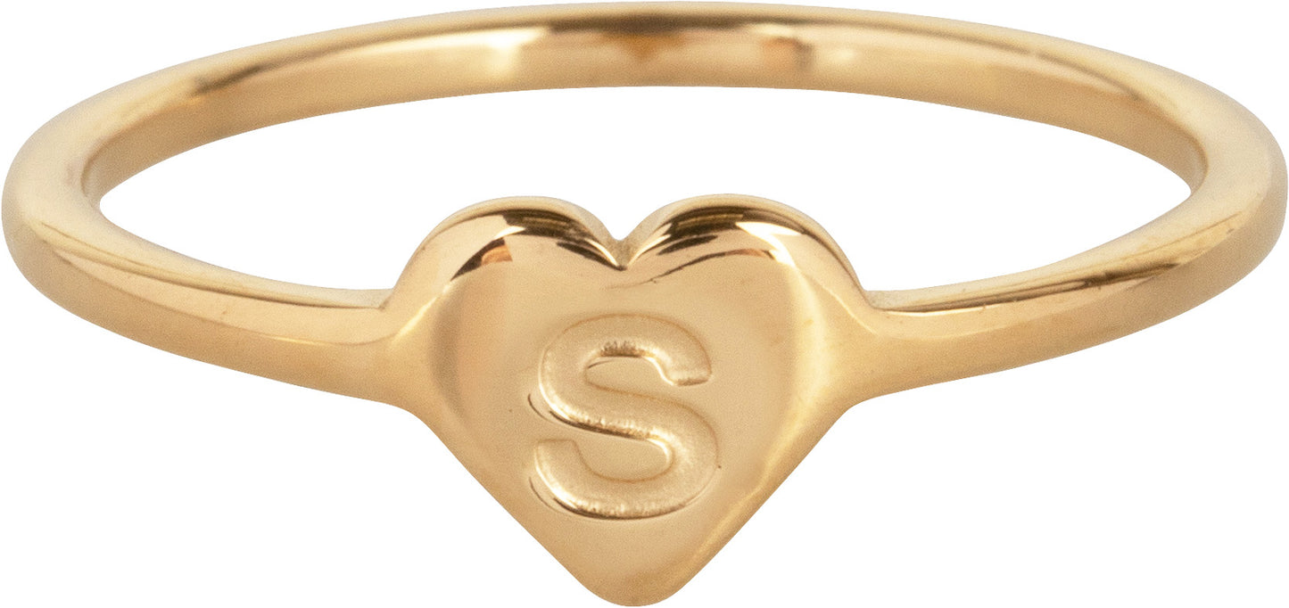 Gouden heart Letter S