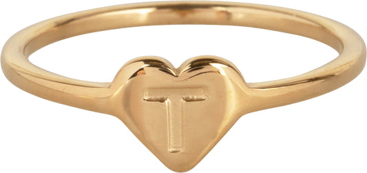 Gouden heart Letter T